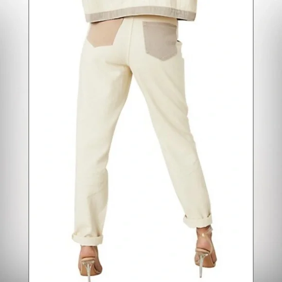 Missguided Riot Neutral Patched High Rise Mom Jean Size 6 - Picture 14 of 14